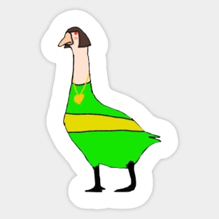 Chara from Undertale as a goose Sticker